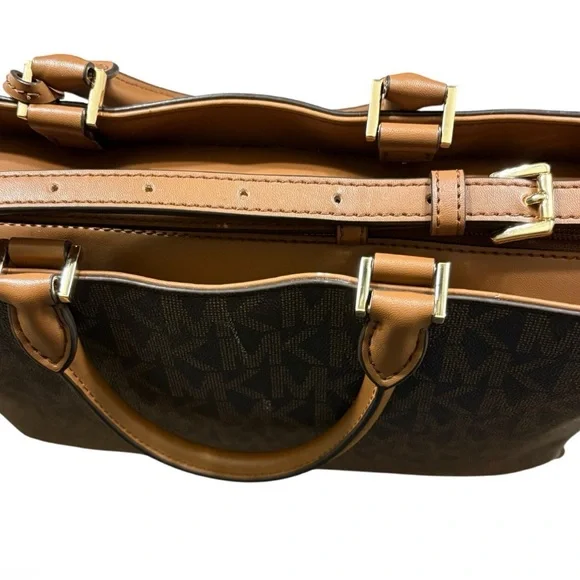 Michael Kors Jessie Large Signature TZ Tote Satchel Shoulder Bag Like New - Picture 7 of 16